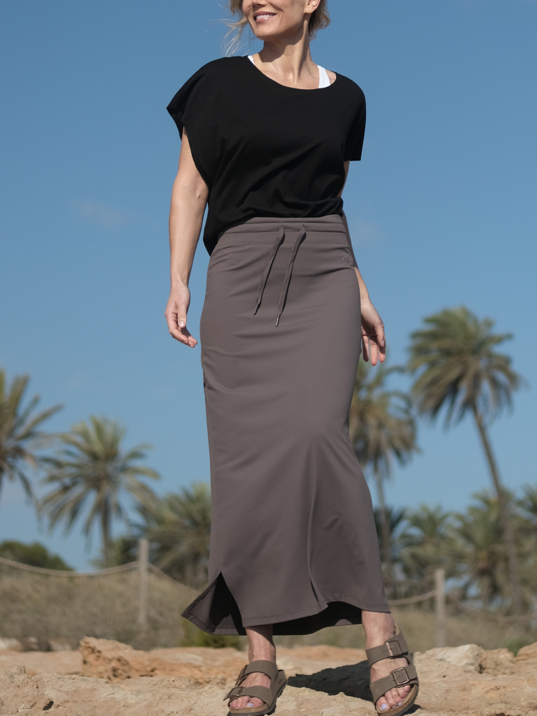 Easy MAXI skirt Coffee