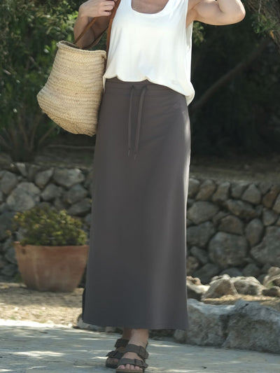Easy MAXI skirt Coffee